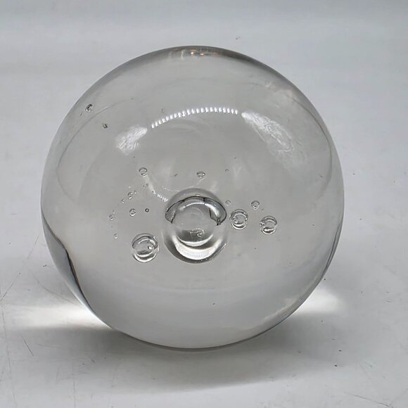 Murano Style Glass Large & Small Bubbles Paperweight Orb Decor 2.75" Clear - Picture 6 of 10